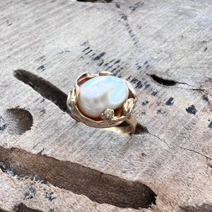 Watercast Pearl Ring - Set in 14k Gold