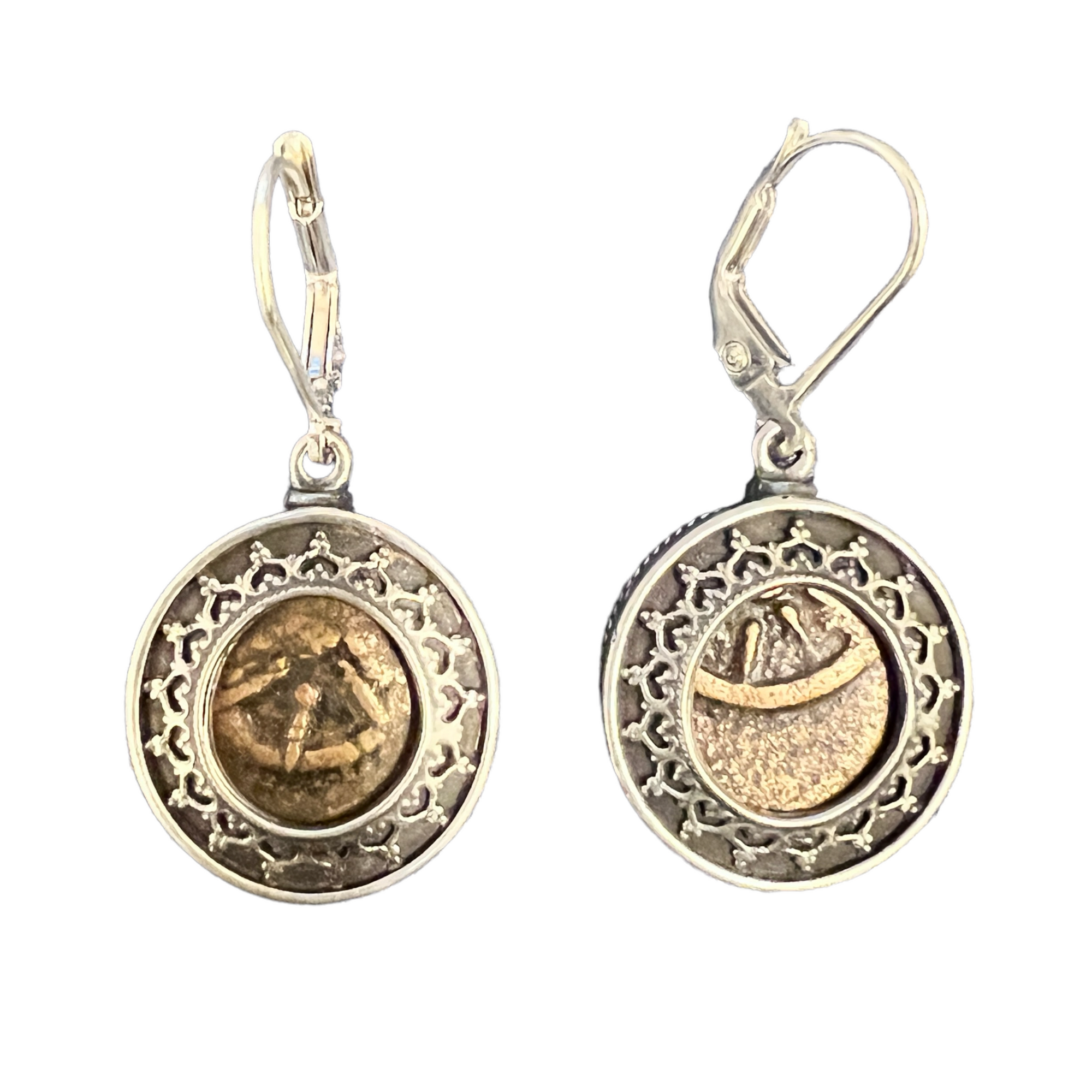 Widows Mite - Biblical coin minted in Judea during the time of Christ. - Sterling Silver Earrings